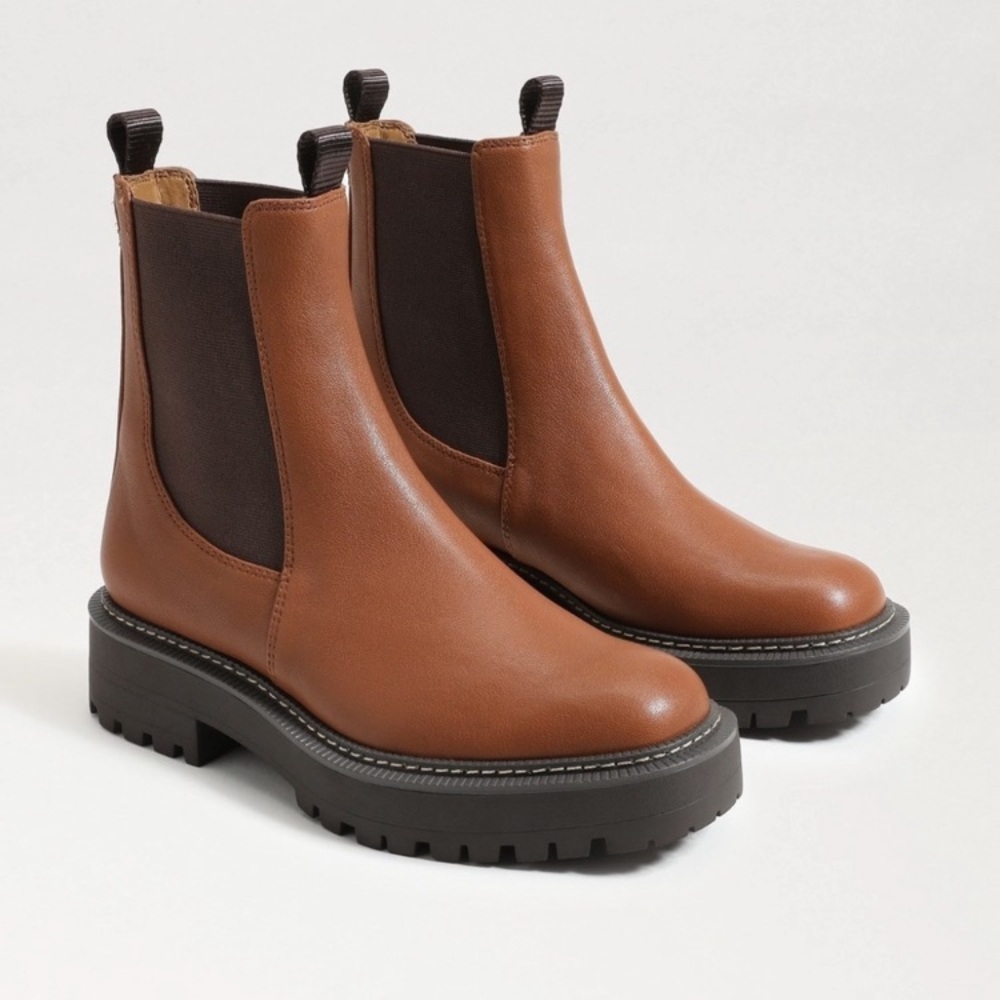 NEW! Sam Edelman Laguna Leather Tawny Brown Chelsea Boot Size 8 $160